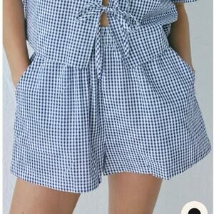 VRG GRL the sea and I shorts in navy gingham boxer style shorts size 6
